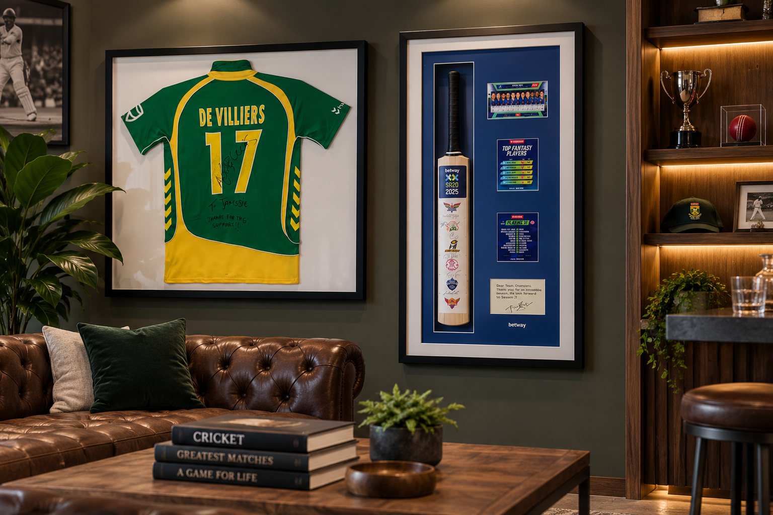 cricket memorabilia framing